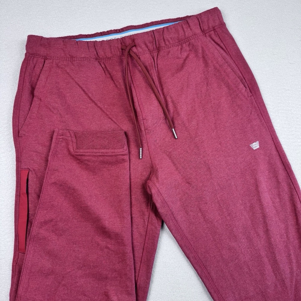 Mack Weldon ACE Sweatpants Men Medium Red Comfort 29" French‎ Terry Stretch Gym
